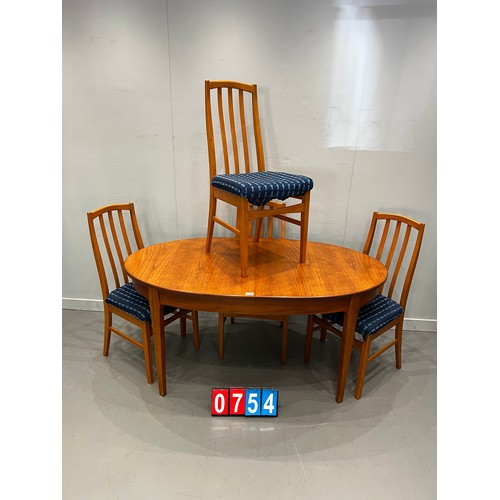 754 - Mid century sutcliffe of tormordon dining table & 4 chairs