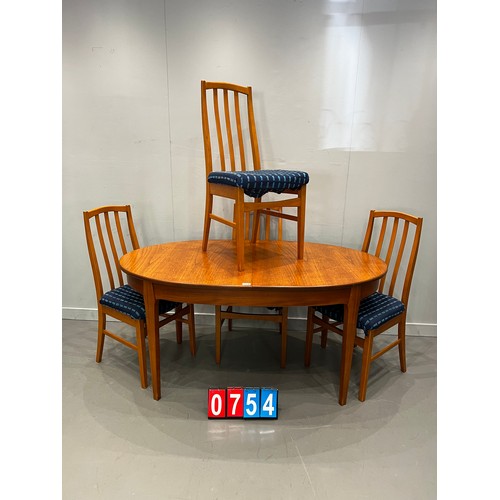 754 - Mid century sutcliffe of tormordon dining table & 4 chairs