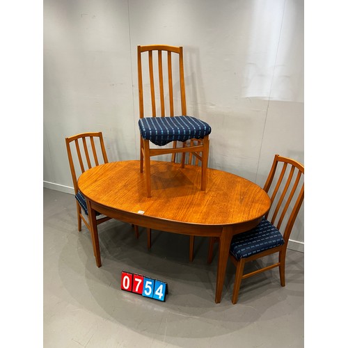 754 - Mid century sutcliffe of tormordon dining table & 4 chairs