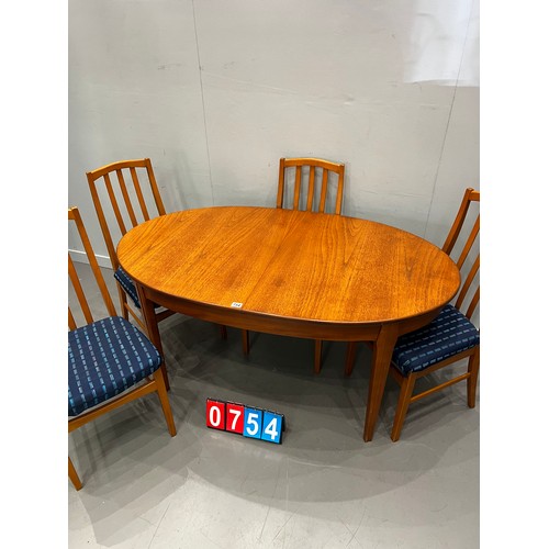 754 - Mid century sutcliffe of tormordon dining table & 4 chairs