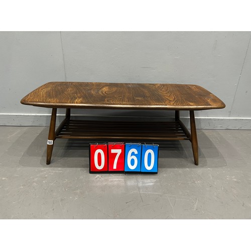 760 - Ercol coffee table with magazine rack