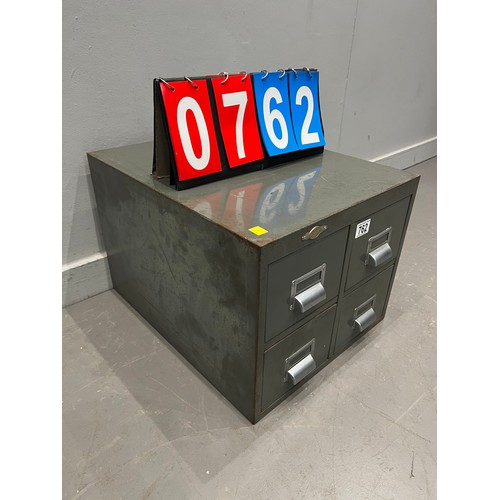 762 - Industrial 4 draw filing cabinet