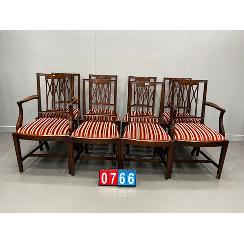 766 - Set of 8 Hepplewhite style dining chairs