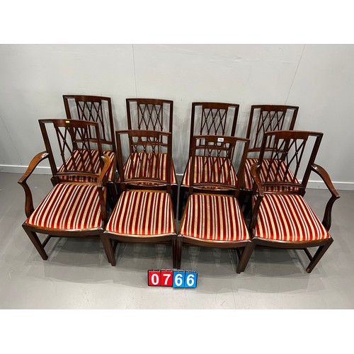 766 - Set of 8 Hepplewhite style dining chairs