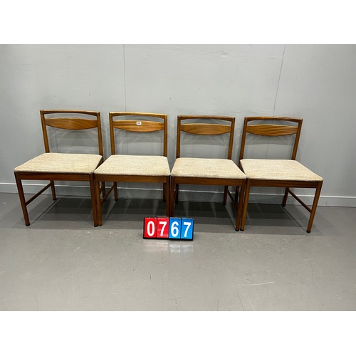 767 - Set of 4 McIntosh mid century dining chairs very clean