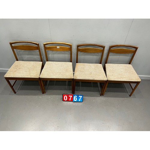 767 - Set of 4 McIntosh mid century dining chairs very clean