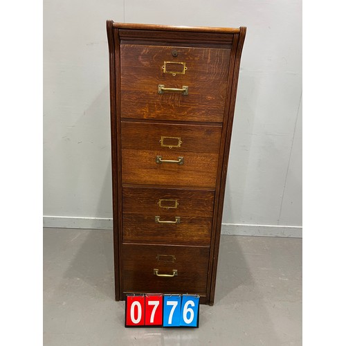 776 - Lovely Antique oak filing cabinet good colour superb condition