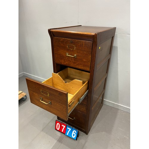 776 - Lovely Antique oak filing cabinet good colour superb condition