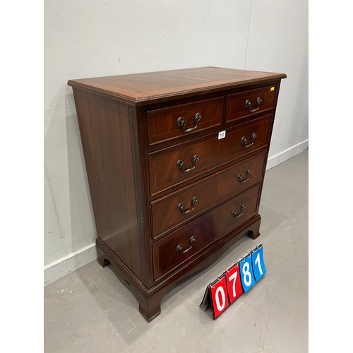 781 - Regency style mahogany 2 over 3 chest of drawers