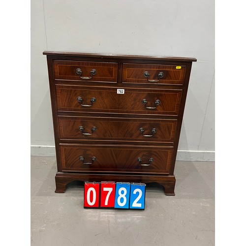 782 - Regency style mahogany 2 over 3 chest of drawers