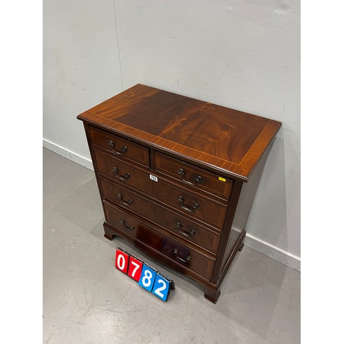 782 - Regency style mahogany 2 over 3 chest of drawers