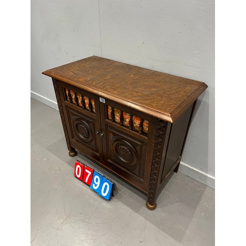 790 - French oak with carved ornate doors