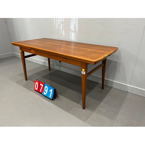 791 - Swedish mid century adjustable coffee table 'elevator' table