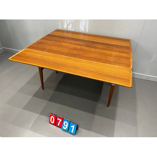 791 - Swedish mid century adjustable coffee table 'elevator' table