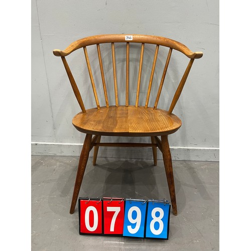 798 - Blonde ercol cow horn chair