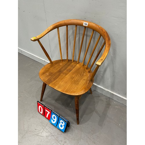 798 - Blonde ercol cow horn chair