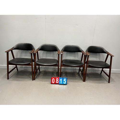 815 - Set of 4 mid century teak danish? cow horn chair