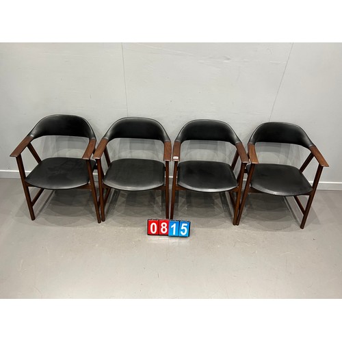 815 - Set of 4 mid century teak danish? cow horn chair