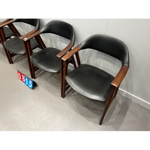 815 - Set of 4 mid century teak danish? cow horn chair