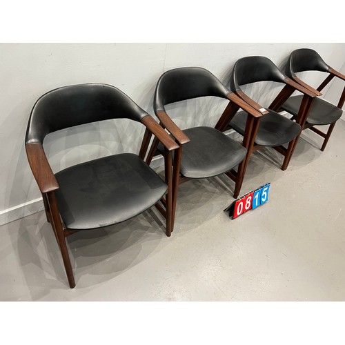 815 - Set of 4 mid century teak danish? cow horn chair