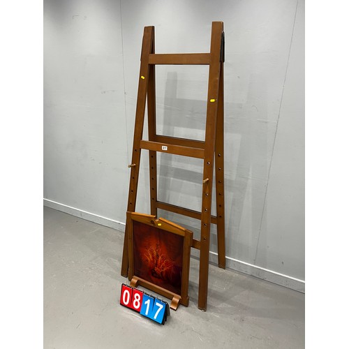 817 - 20th century large artist easel + screen