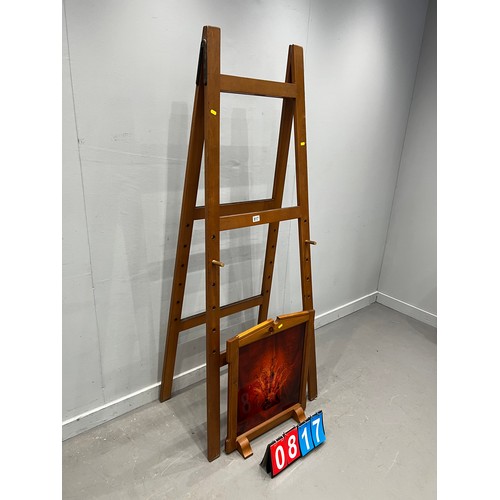 817 - 20th century large artist easel + screen