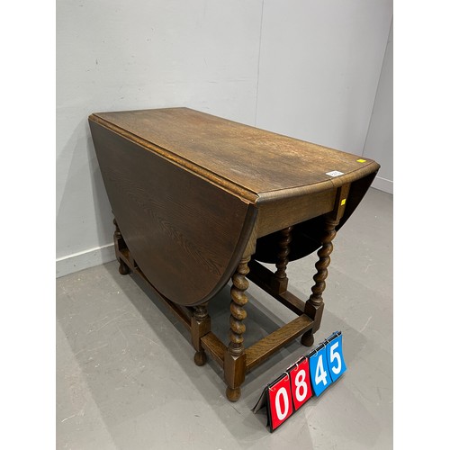 845 - Oak barley twist drop leaf table