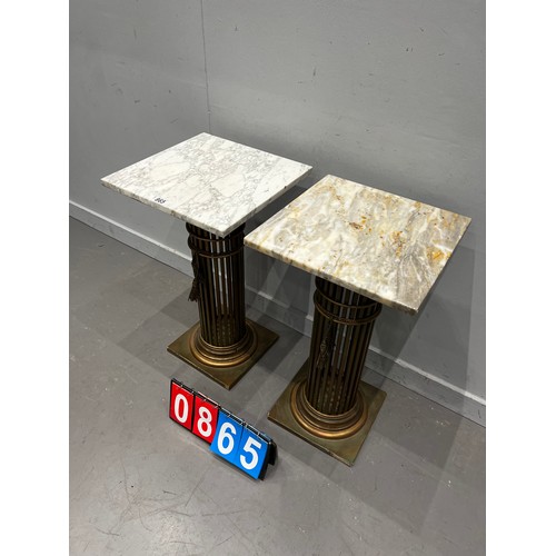 865 - 2x Marble top, carinthian style columns