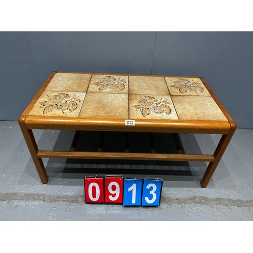 913 - Danish tile top coffee table mid century teak