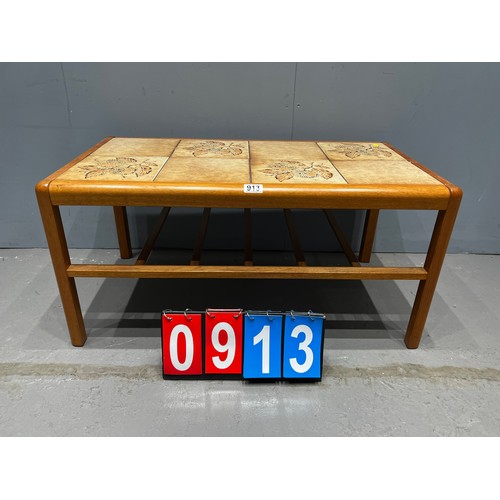 913 - Danish tile top coffee table mid century teak