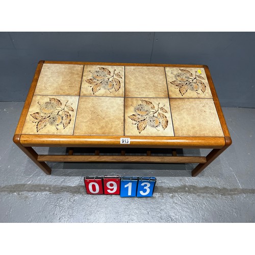 913 - Danish tile top coffee table mid century teak