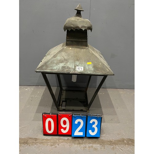 923 - Early 20th century copper top lantern A/F