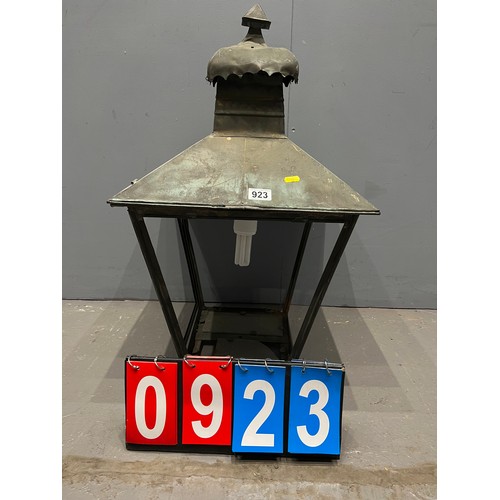 923 - Early 20th century copper top lantern A/F