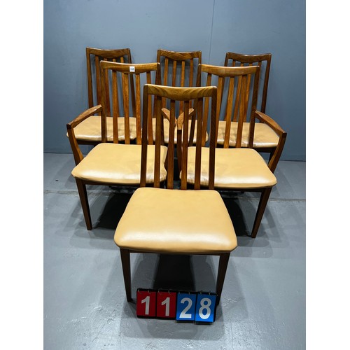 1128 - Set of 6 G-Plan Fresco dining chairs. Very clean