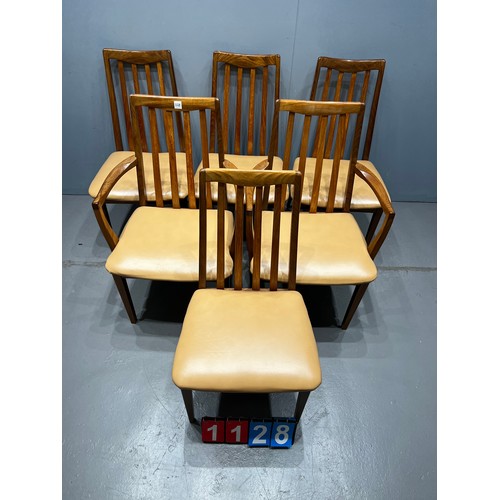 1128 - Set of 6 G-Plan Fresco dining chairs. Very clean