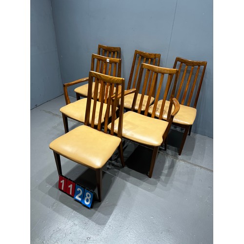 1128 - Set of 6 G-Plan Fresco dining chairs. Very clean