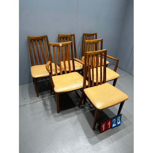 1128 - Set of 6 G-Plan Fresco dining chairs. Very clean