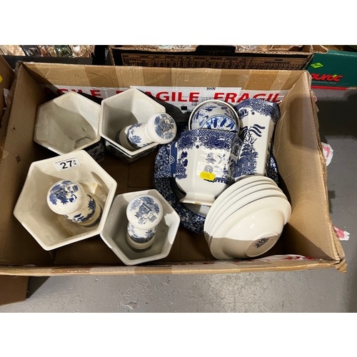 27 - 2 Boxes blue/white pottery. Very good collection