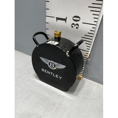 33 - Advertising display Petrol can says 'Bentley' with brass cap
