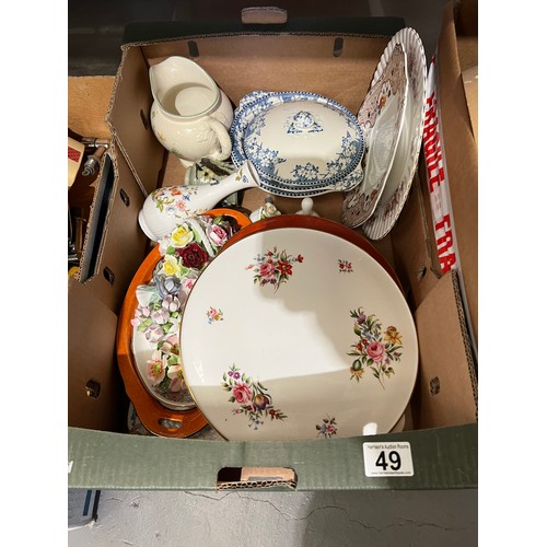 49 - Box misc pottery, Worcester aynsley, doulton etc