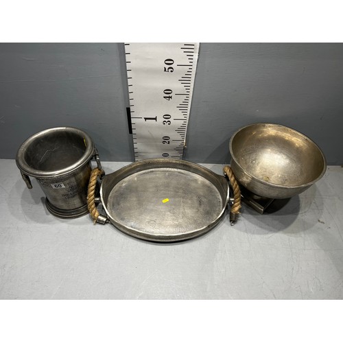 60 - Bollinger ice bucket, tray, bowl