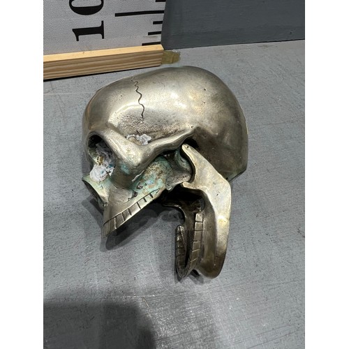 93 - Silver plated skull