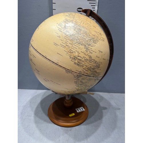 117 - Vintage World globe on stand