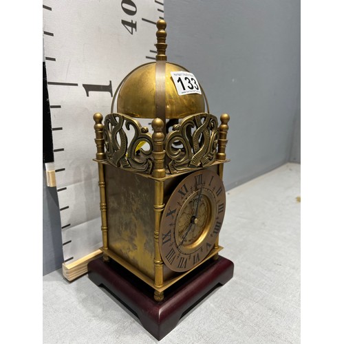 133 - Brass lantern clock