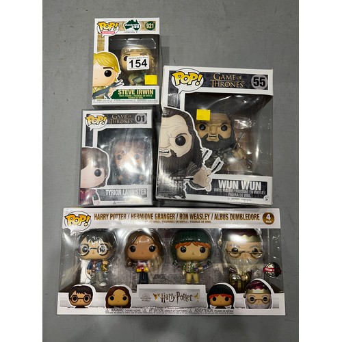 154 - Game of Thrones Funko Pop Vinyls. Steve Irwin, Harry Potter + Co boxed