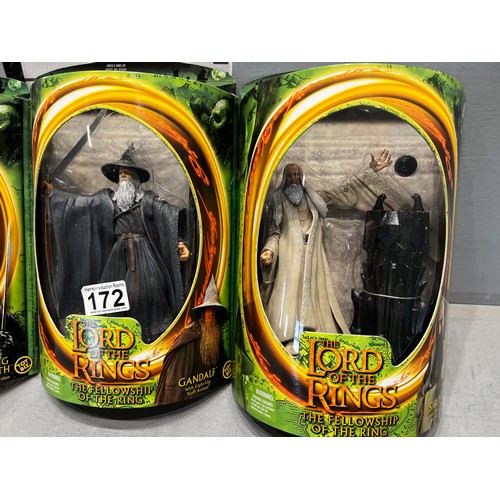 172 - 3 Lord of the Rings boxed figures. Witch King Ringwraith, Saruman, Gandolf