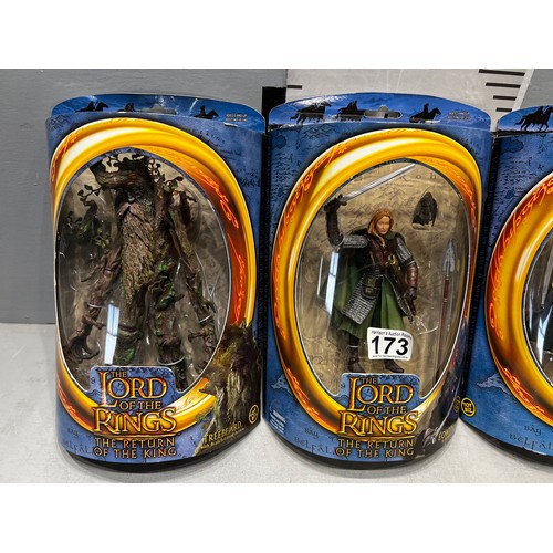 173 - 4 Lord of the Rings boxed figures Eowyn Eomer, Aragorn, Treebeard
