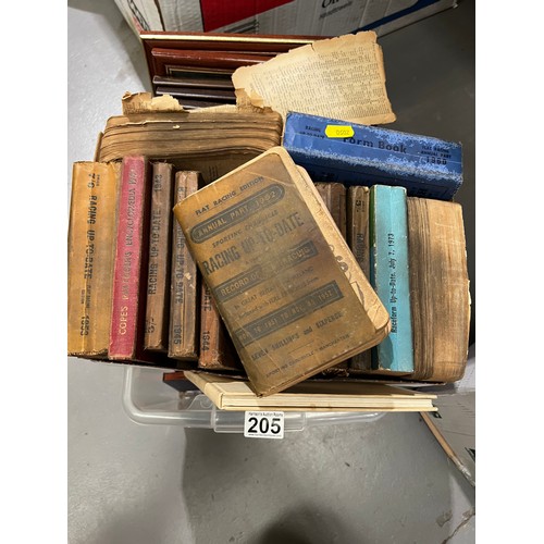 205 - Collection of early Racing books + pictures etc