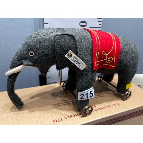 215 - Steiff club edition 97/98 boxed elephant + certificate