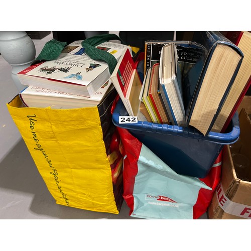 242 - 2 bags + box books. Millers antiques etc